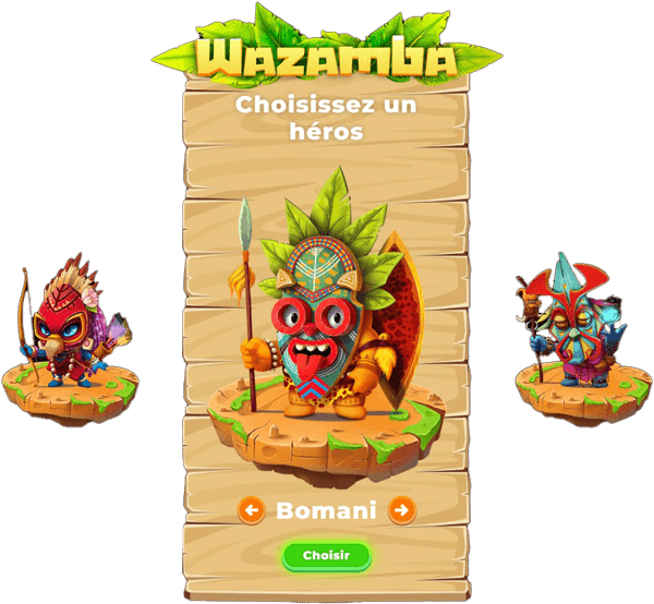 Choix du personnage inscription Wazamba Casino